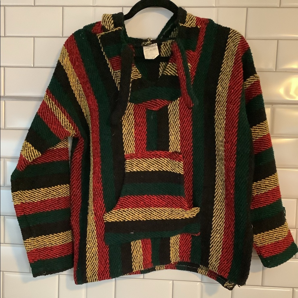 Rasta colored pancho